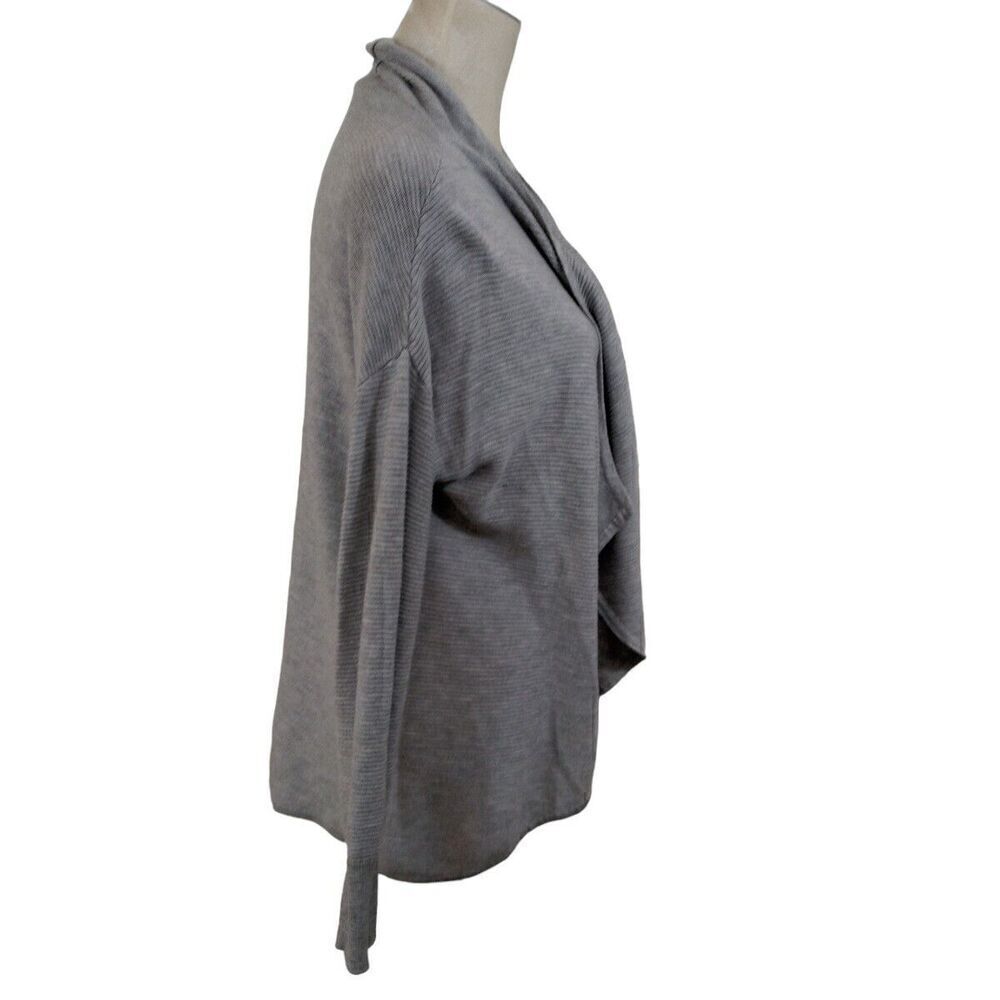 Maurices Gray Open Front Knit Draped Waterfall Cardigan Sweater Women's Size L - Picture 4 of 7